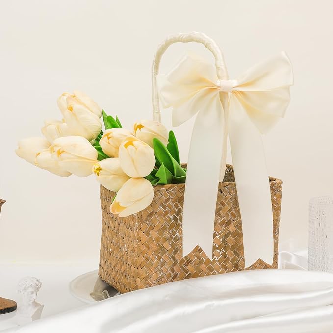 100 Yards Ribbon,1-1/2 Inch Ivory Satin Ribbon,Single Face Satin Ribbons,Perfect for Gift Wrapping,Wedding Decoration,Handmade Bows,Wrapping Bouquet and More